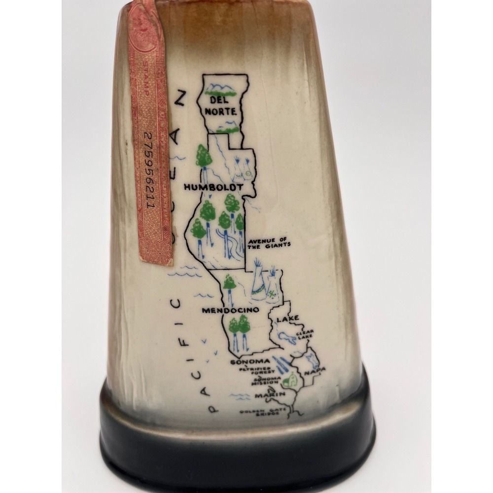 Vintage Jim Beam Redwood Empire California Decanter Ceramic Whiskey Bottle 1960s - Picture 9 of 13